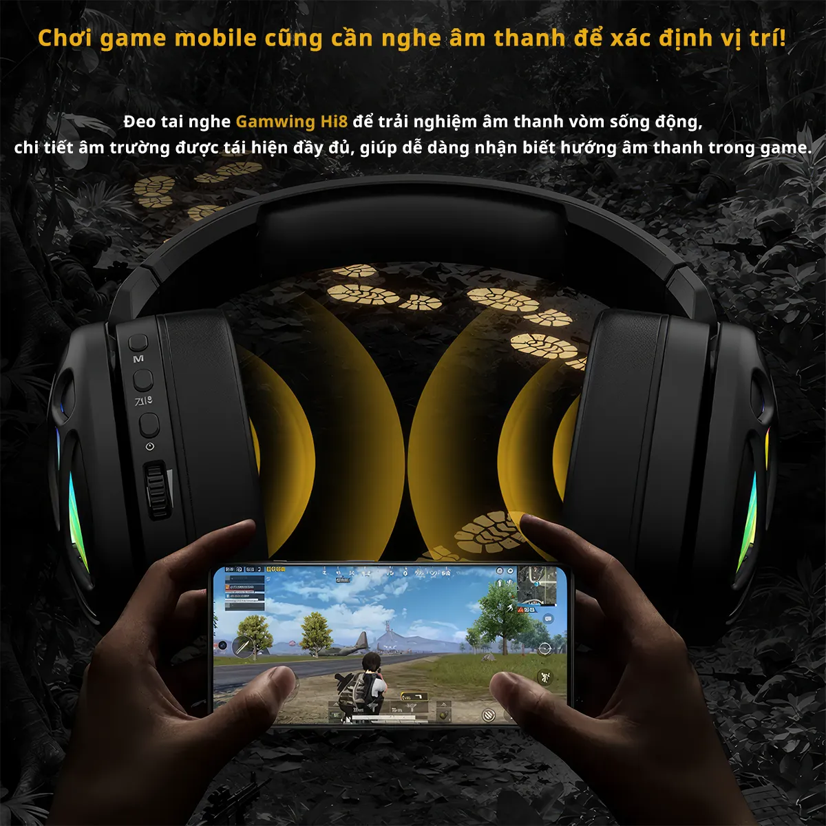Tai nghe khong day nhieu che do Gamwing Hi8